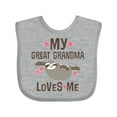 thumbnail image 1 of Inktastic My Great Grandma Loves Me Girls Baby Bib, 1 of 4