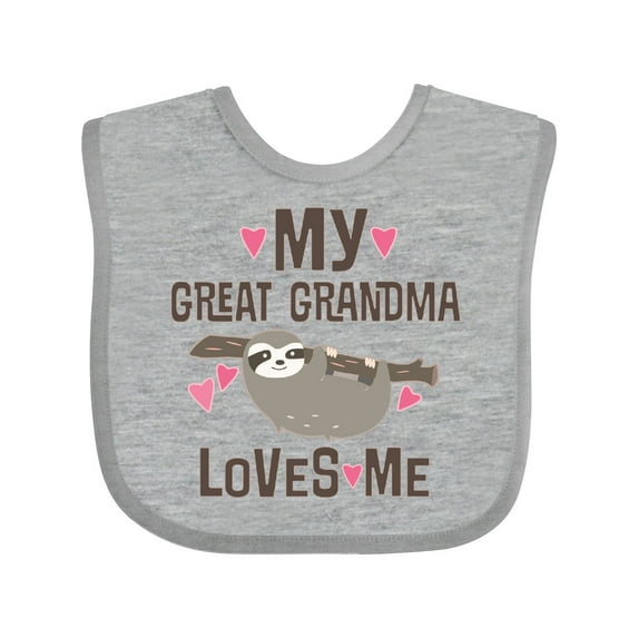 Inktastic My Great Grandma Loves Me Girls Baby Bib