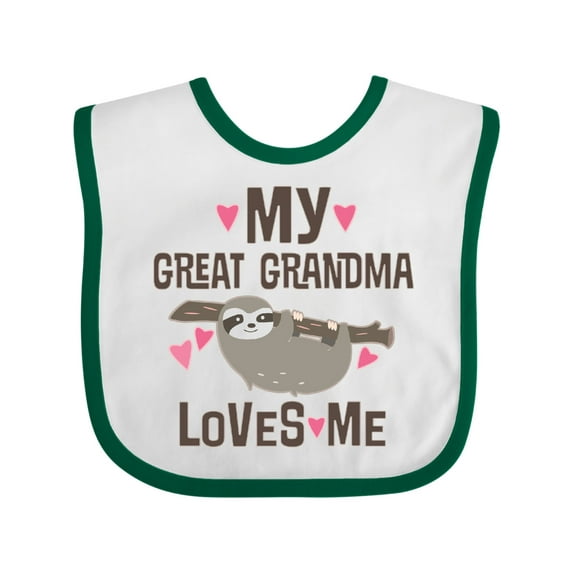 Inktastic My Great Grandma Loves Me Girls Baby Bib