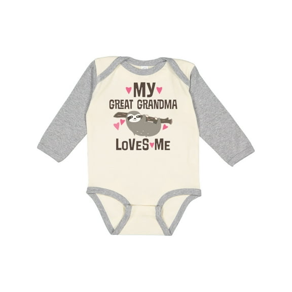 Inktastic My Great Grandma Loves Me Girls Long Sleeve Baby Bodysuit