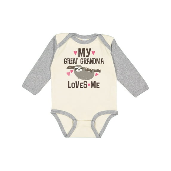 Inktastic My Great Grandma Loves Me Girls Long Sleeve Baby Bodysuit