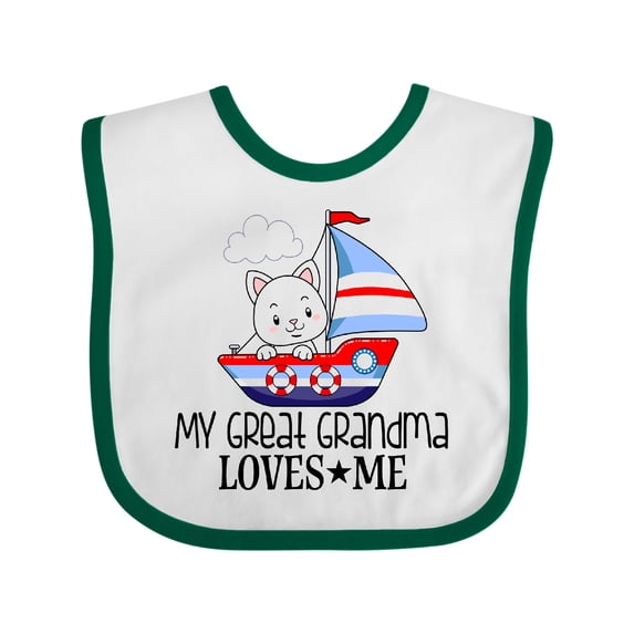 Inktastic My Great Grandma Loves Me Grandson Boys Baby Bib