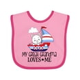 thumbnail image 1 of Inktastic My Great Grandma Loves Me Grandson Boys Baby Bib, 1 of 4