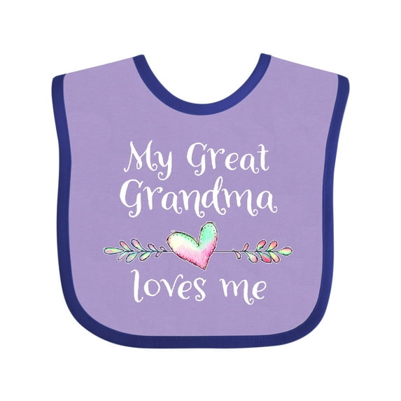 Inktastic My Great Grandma Loves Me Heart Great Grandchild Boys or Girls Baby Bib
