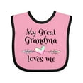 thumbnail image 1 of Inktastic My Great Grandma Loves Me Heart Great Grandchild Boys or Girls Baby Bib, 1 of 4