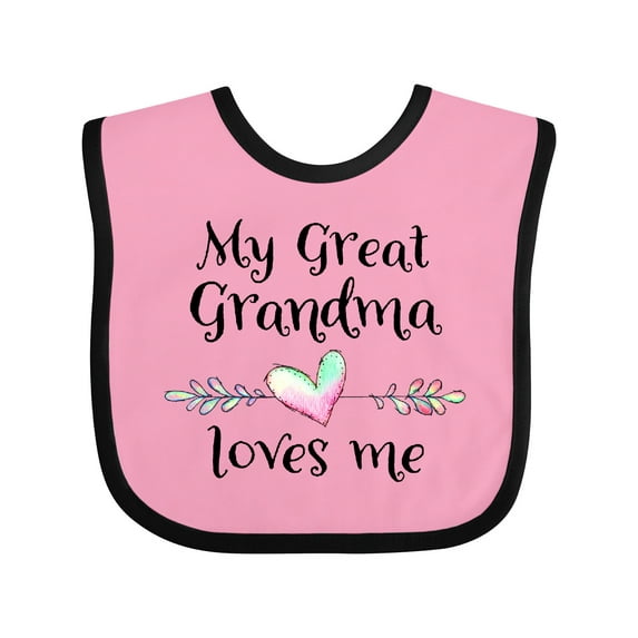 Inktastic My Great Grandma Loves Me Heart Great Grandchild Boys or Girls Baby Bib