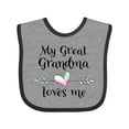 thumbnail image 1 of Inktastic My Great Grandma Loves Me Heart Great Grandchild Boys or Girls Baby Bib, 1 of 4