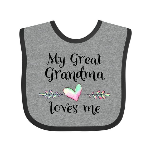 Inktastic My Great Grandma Loves Me Heart Great Grandchild Boys or Girls Baby Bib