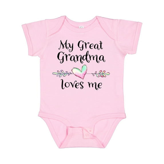 Inktastic My Great Grandma Loves Me Heart Great Grandchild Boys or Girls Baby Bodysuit