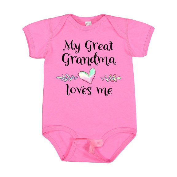 Inktastic My Great Grandma Loves Me Heart Great Grandchild Boys or Girls Baby Bodysuit