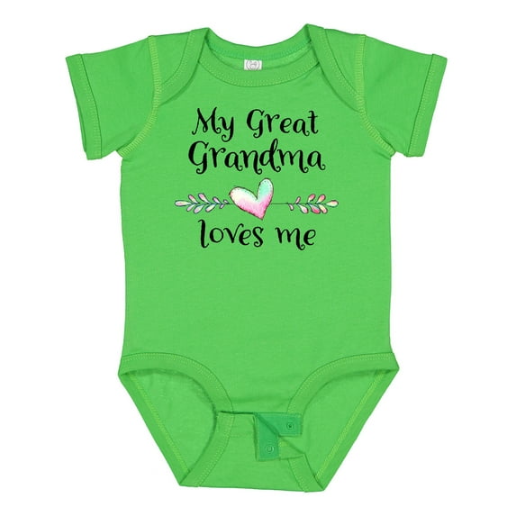 Inktastic My Great Grandma Loves Me Heart Great Grandchild Boys or Girls Baby Bodysuit