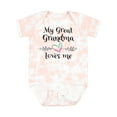 thumbnail image 1 of Inktastic My Great Grandma Loves Me Heart Great Grandchild Boys or Girls Baby Bodysuit, 1 of 5