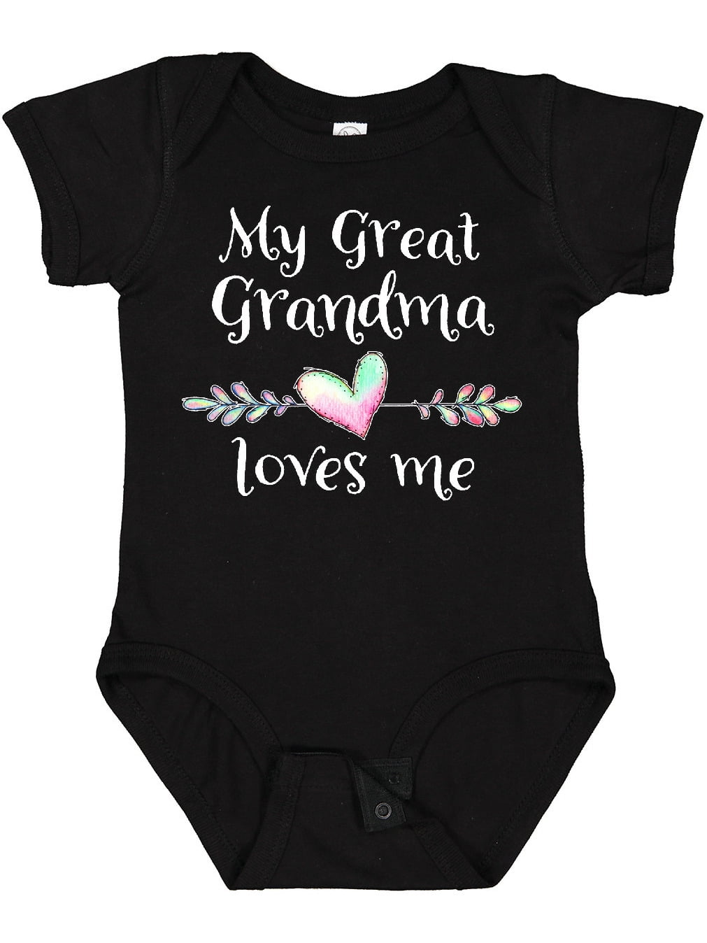 Inktastic My Great Grandma Loves Me Heart Great Grandchild Boys or Girls Baby Bodysuit
