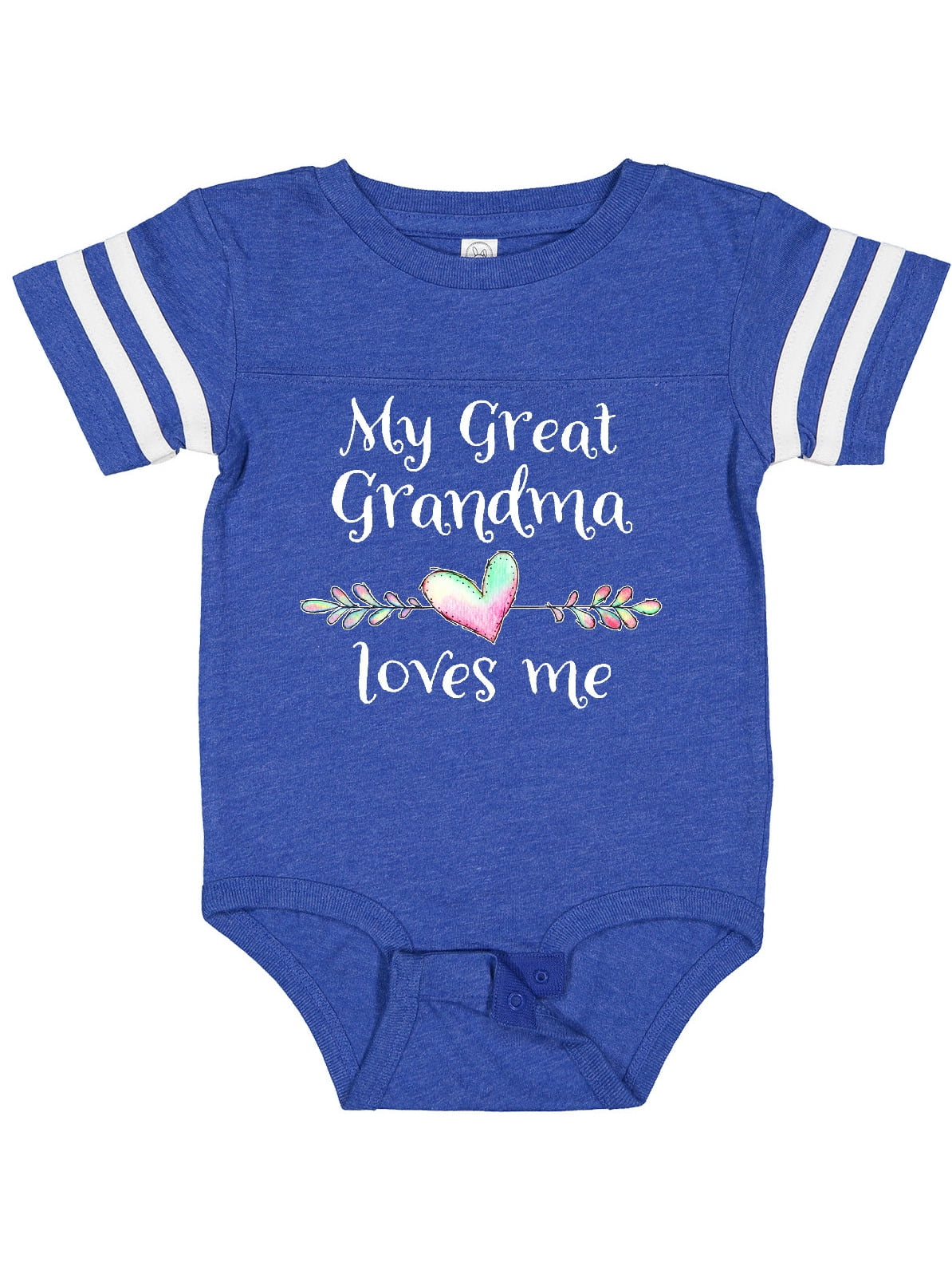 Inktastic My Great Grandma Loves Me Heart Great Grandchild Boys or Girls Baby Bodysuit