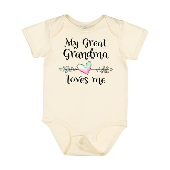 Inktastic My Great Grandma Loves Me Heart Great Grandchild Boys or Girls Baby Bodysuit