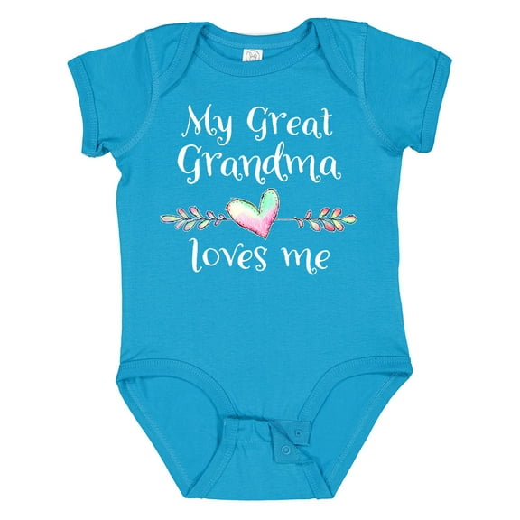 Inktastic My Great Grandma Loves Me Heart Great Grandchild Boys or Girls Baby Bodysuit