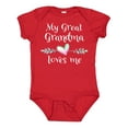 thumbnail image 1 of Inktastic My Great Grandma Loves Me Heart Great Grandchild Boys or Girls Baby Bodysuit, 1 of 5