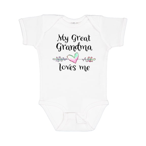 Inktastic My Great Grandma Loves Me Heart Great Grandchild Boys or Girls Baby Bodysuit