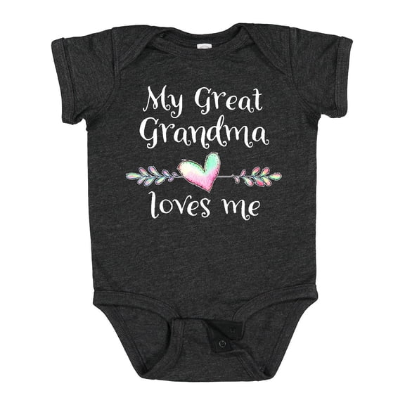 Inktastic My Great Grandma Loves Me Heart Great Grandchild Boys or Girls Baby Bodysuit