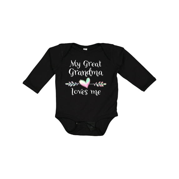Inktastic My Great Grandma Loves Me Heart Great Grandchild Boys or Girls Long Sleeve Baby Bodysuit
