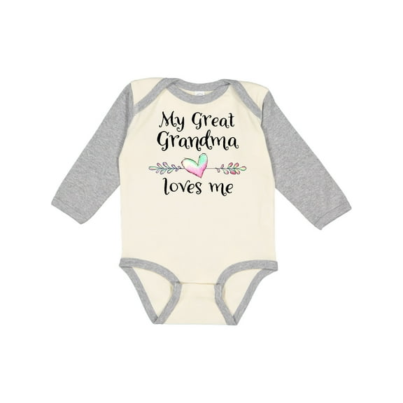 Inktastic My Great Grandma Loves Me Heart Great Grandchild Boys or Girls Long Sleeve Baby Bodysuit