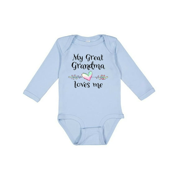 Inktastic My Great Grandma Loves Me Heart Great Grandchild Boys or Girls Long Sleeve Baby Bodysuit