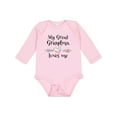 thumbnail image 1 of Inktastic My Great Grandma Loves Me Heart Great Grandchild Boys or Girls Long Sleeve Baby Bodysuit, 1 of 5