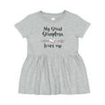 thumbnail image 1 of Inktastic My Great Grandma Loves Me Heart Great Grandchild Girls Baby Dress, 1 of 5