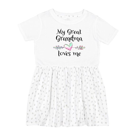 Inktastic My Great Grandma Loves Me Heart Great Grandchild Girls Toddler Dress