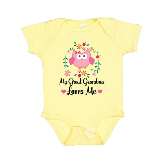 Inktastic My Great Grandma Loves Me Owl Girls Baby Bodysuit