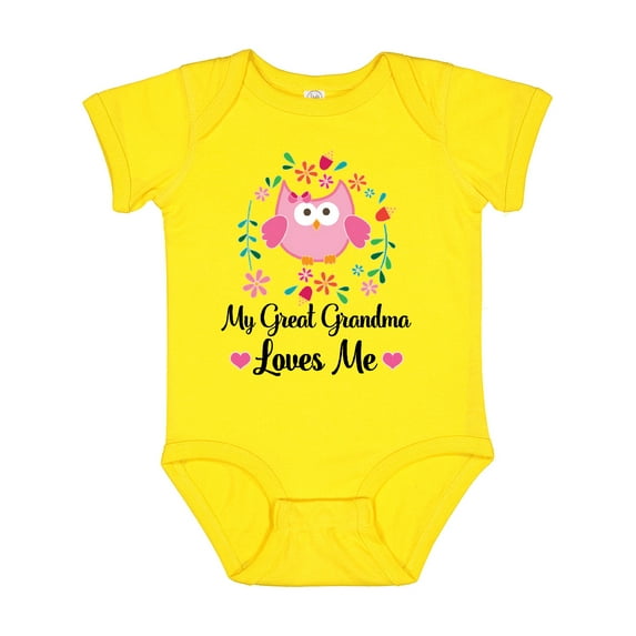Inktastic My Great Grandma Loves Me Owl Girls Baby Bodysuit