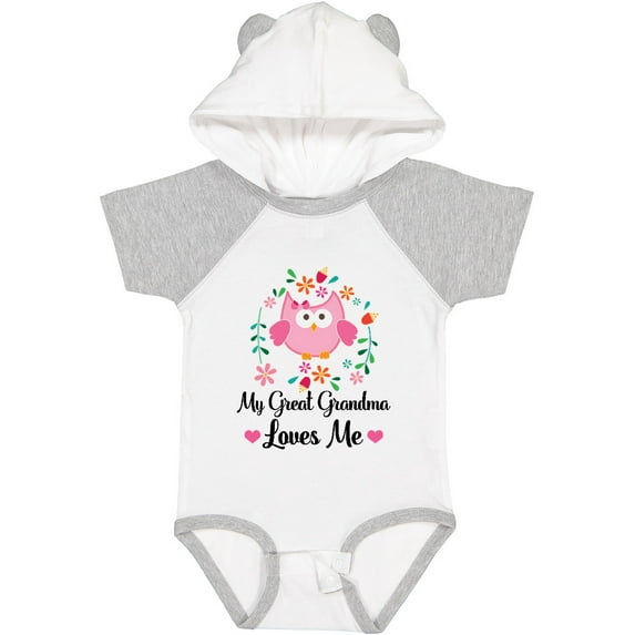 Inktastic My Great Grandma Loves Me Owl Girls Baby Bodysuit
