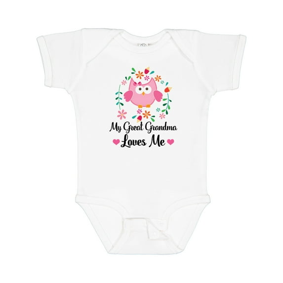 Inktastic My Great Grandma Loves Me Owl Girls Baby Bodysuit