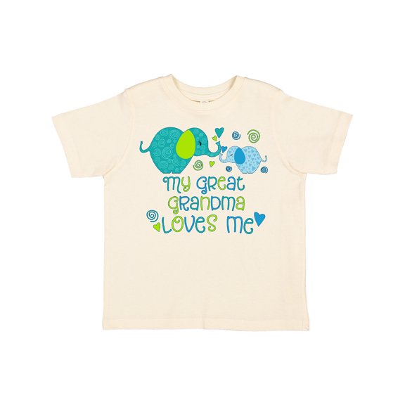 Inktastic My Great Grandma Loves Me- cute elephants Boys or Girls Toddler T-Shirt