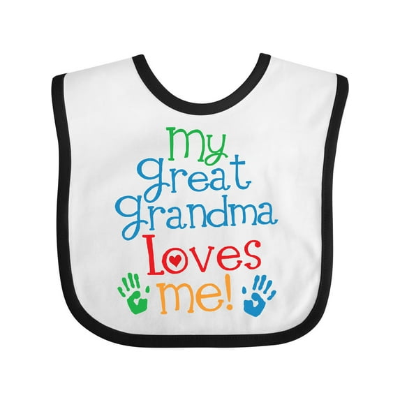 Inktastic My Great Grandma Loves Me for Grandson Boys or Girls Baby Bib