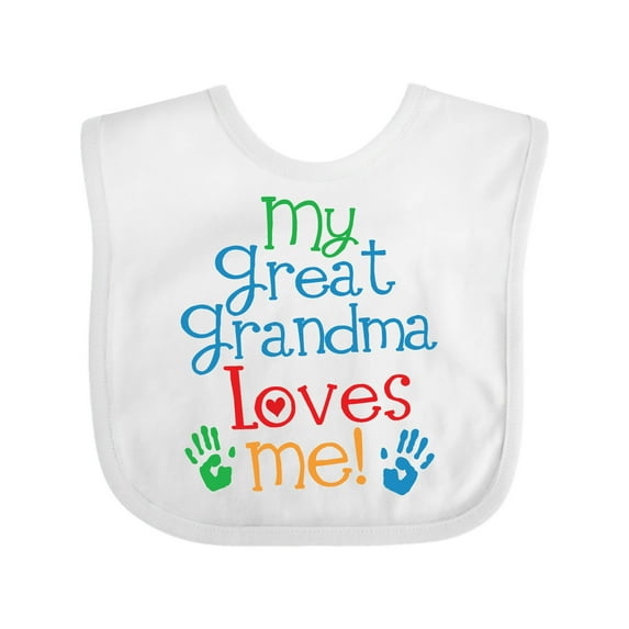 Inktastic My Great Grandma Loves Me for Grandson Boys or Girls Baby Bib