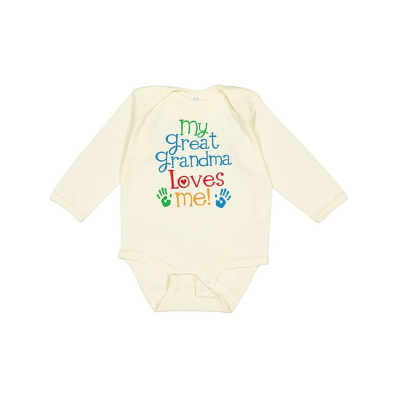 Inktastic My Great Grandma Loves Me for Grandson Boys or Girls Long Sleeve Baby Bodysuit