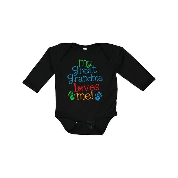 Inktastic My Great Grandma Loves Me for Grandson Boys or Girls Long Sleeve Baby Bodysuit