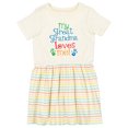 thumbnail image 1 of Inktastic My Great Grandma Loves Me for Grandson Girls Toddler Dress, 1 of 5