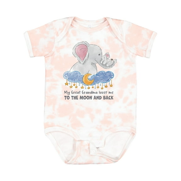 Inktastic My Great Grandma Loves Me to the Moon and Back Elephant Boys or Girls Baby Bodysuit
