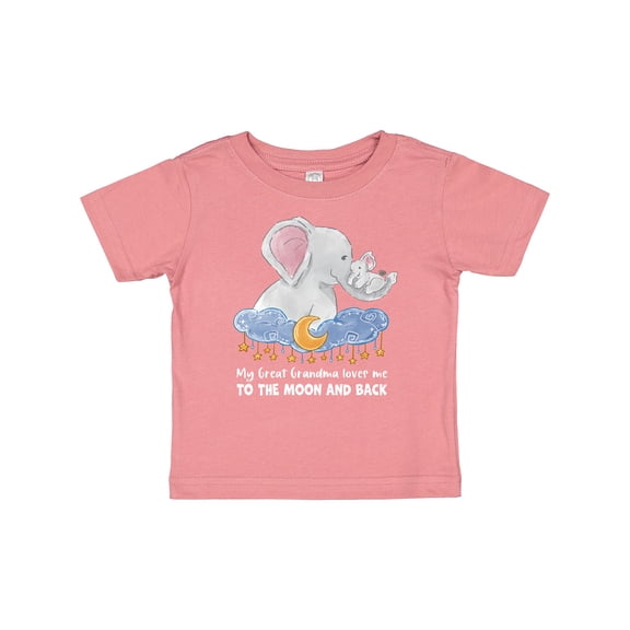 Inktastic My Great Grandma Loves Me to the Moon and Back Elephant Boys or Girls Baby T-Shirt