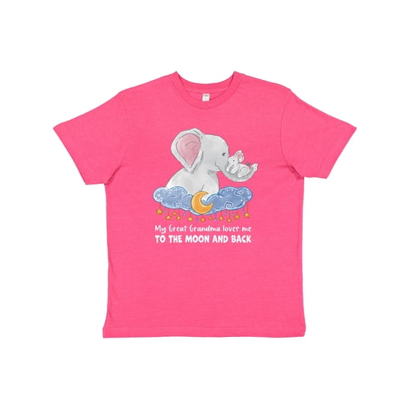 Inktastic My Great Grandma Loves Me to the Moon and Back Elephant Youth T-Shirt