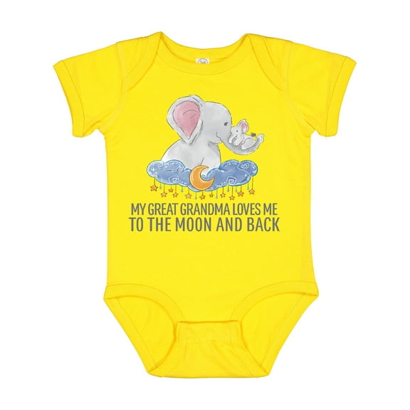 Inktastic My Great Grandma Loves Me to the Moon and Back Elephants Boys or Girls Baby Bodysuit