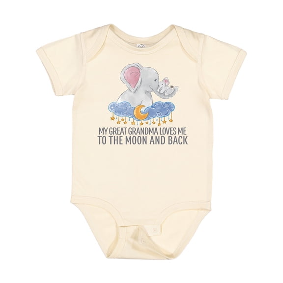 Inktastic My Great Grandma Loves Me to the Moon and Back Elephants Boys or Girls Baby Bodysuit