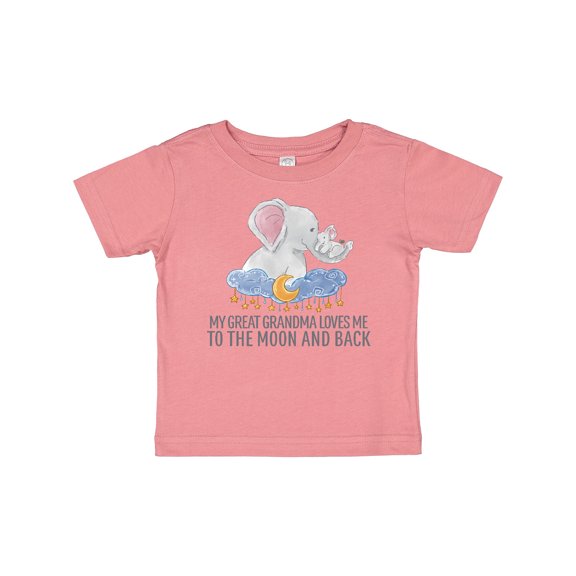 Inktastic My Great Grandma Loves Me to the Moon and Back Elephants Boys or Girls Baby T-Shirt