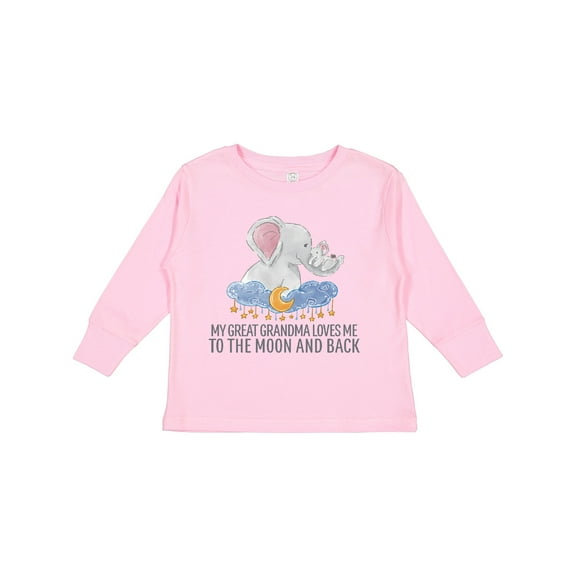 Inktastic My Great Grandma Loves Me to the Moon and Back Elephants Boys or Girls Long Sleeve Toddler T-Shirt