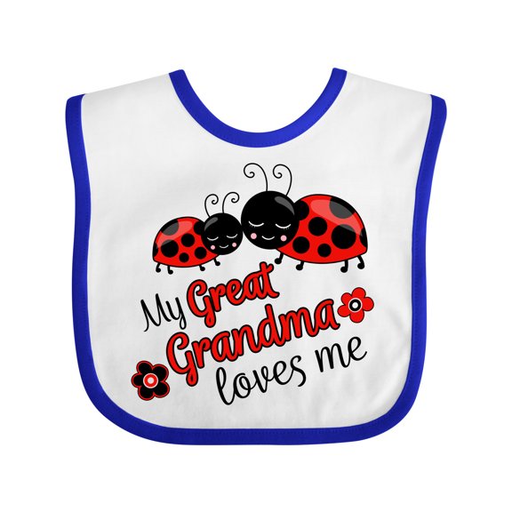 Inktastic My Great Grandma Loves Me with Cute Ladybugs Boys or Girls Baby Bib