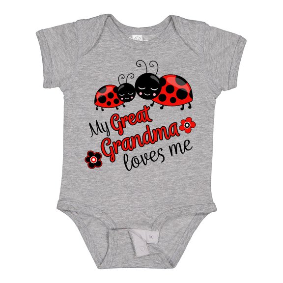 Inktastic My Great Grandma Loves Me with Cute Ladybugs Boys or Girls Baby Bodysuit