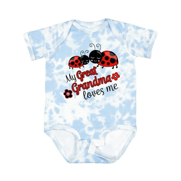 Inktastic My Great Grandma Loves Me with Cute Ladybugs Boys or Girls Baby Bodysuit
