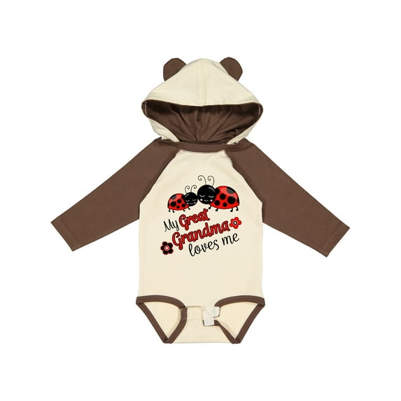 Inktastic My Great Grandma Loves Me with Cute Ladybugs Boys or Girls Long Sleeve Baby Bodysuit